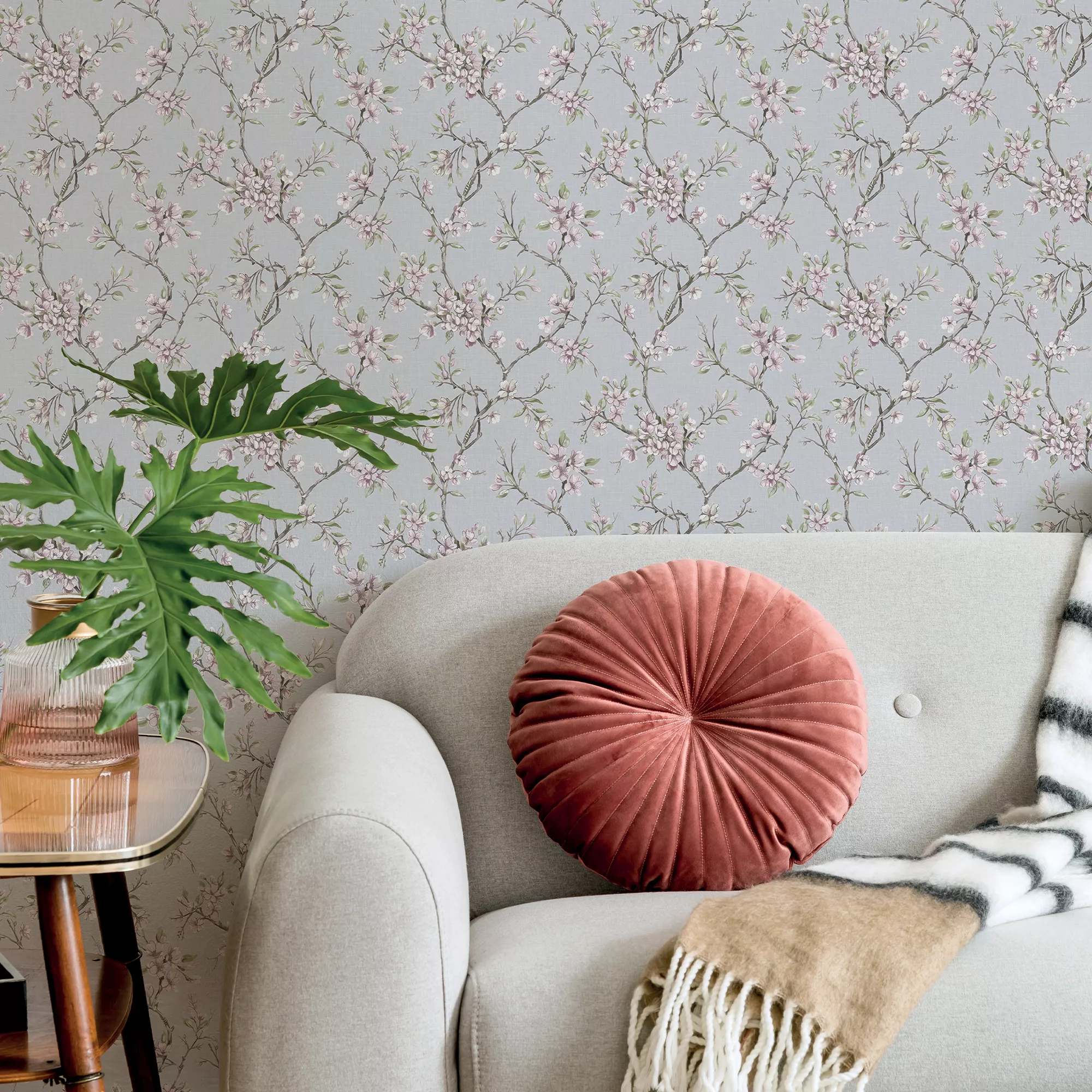 Boutique Eliza Blush Floral Smooth Wallpaper 5 Boutique Eliza Blush Floral Smooth Wallpaper - Image 3