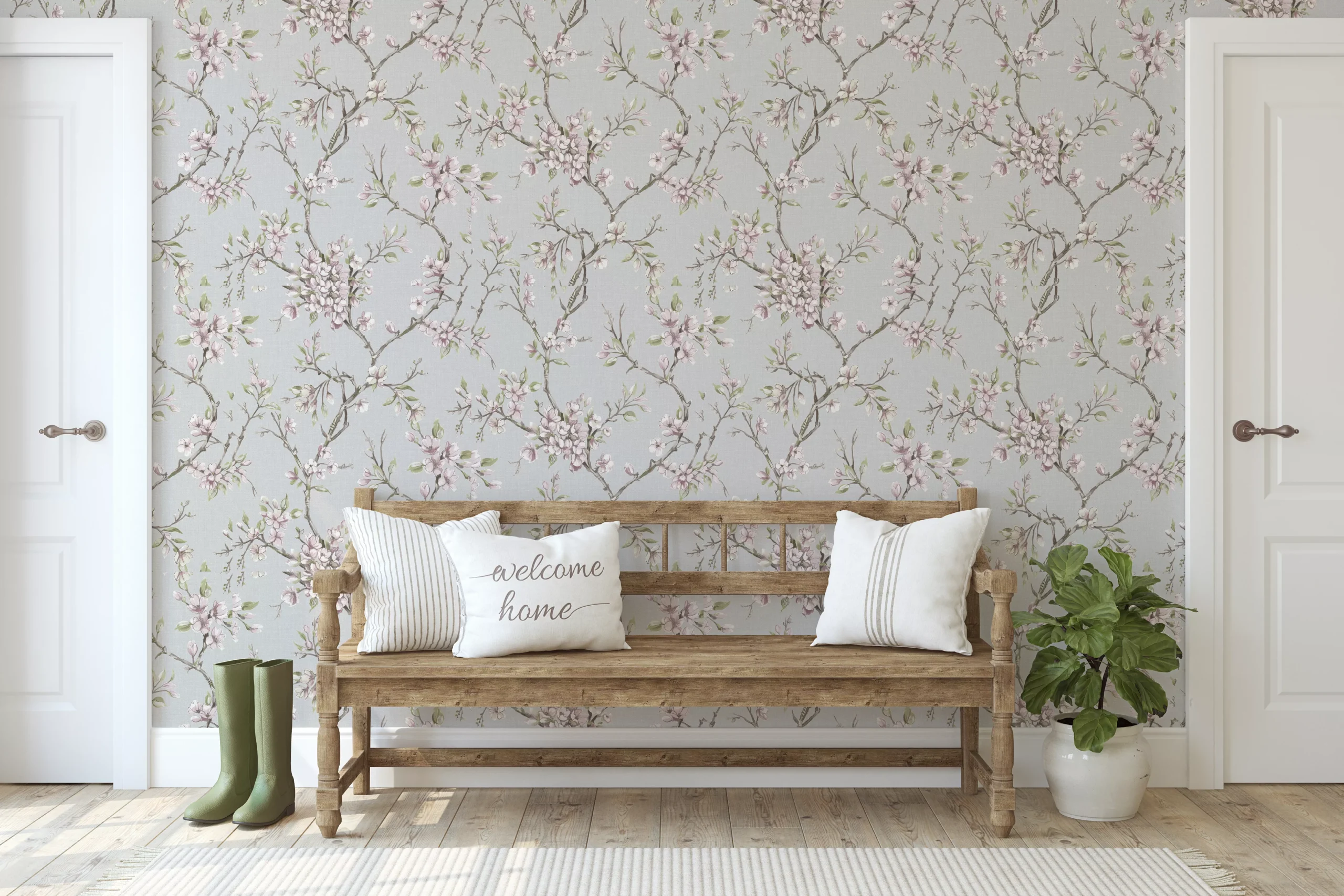 Boutique Eliza Blush Floral Smooth Wallpaper 6 Boutique Eliza Blush Floral Smooth Wallpaper - Image 4