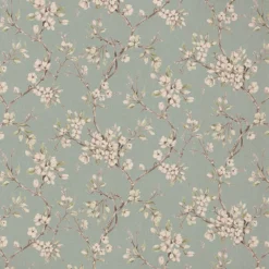 Boutique Eliza Duck Egg Floral Smooth Wallpaper