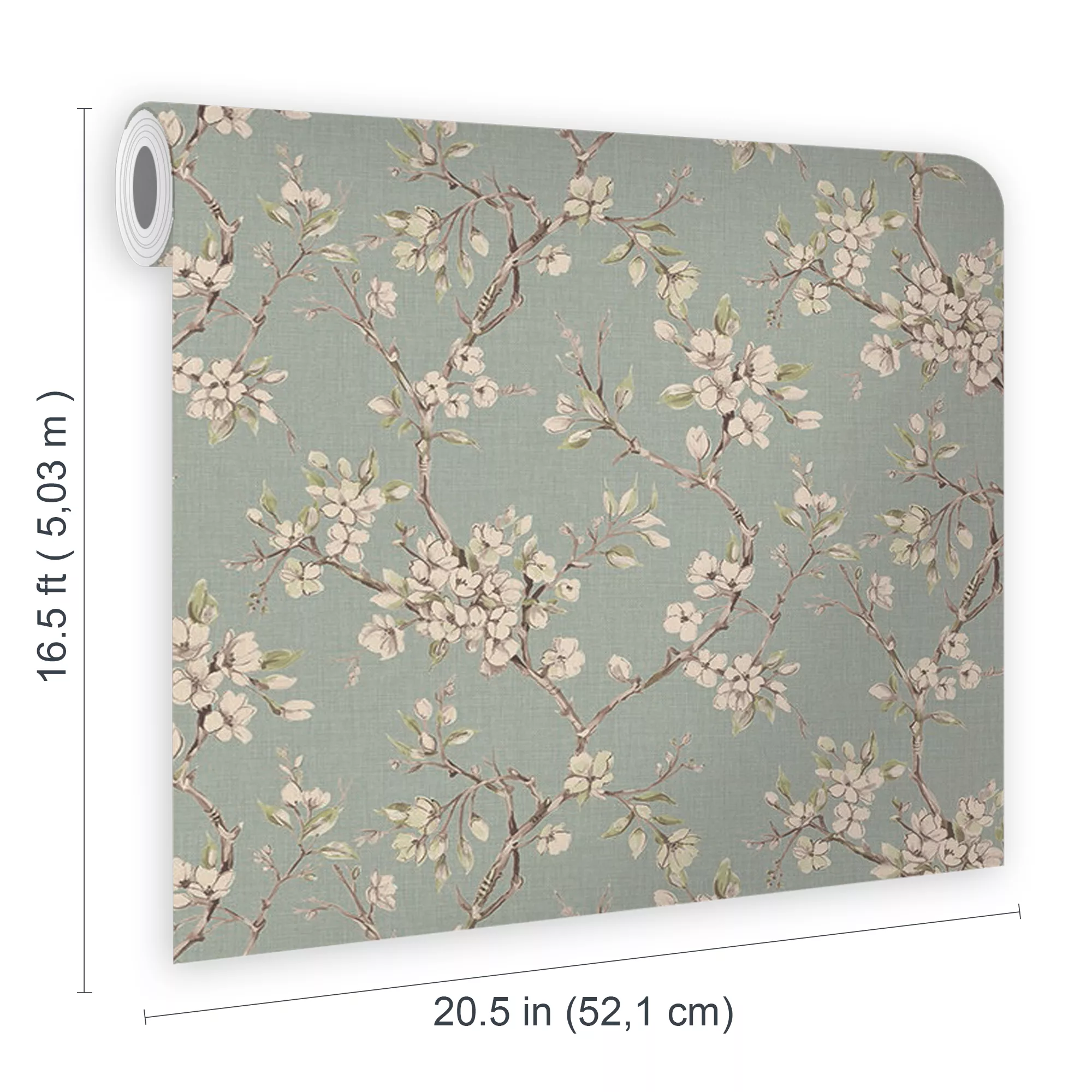 Boutique Eliza Duck Egg Floral Smooth Wallpaper 7 Boutique Eliza Duck Egg Floral Smooth Wallpaper - Image 5