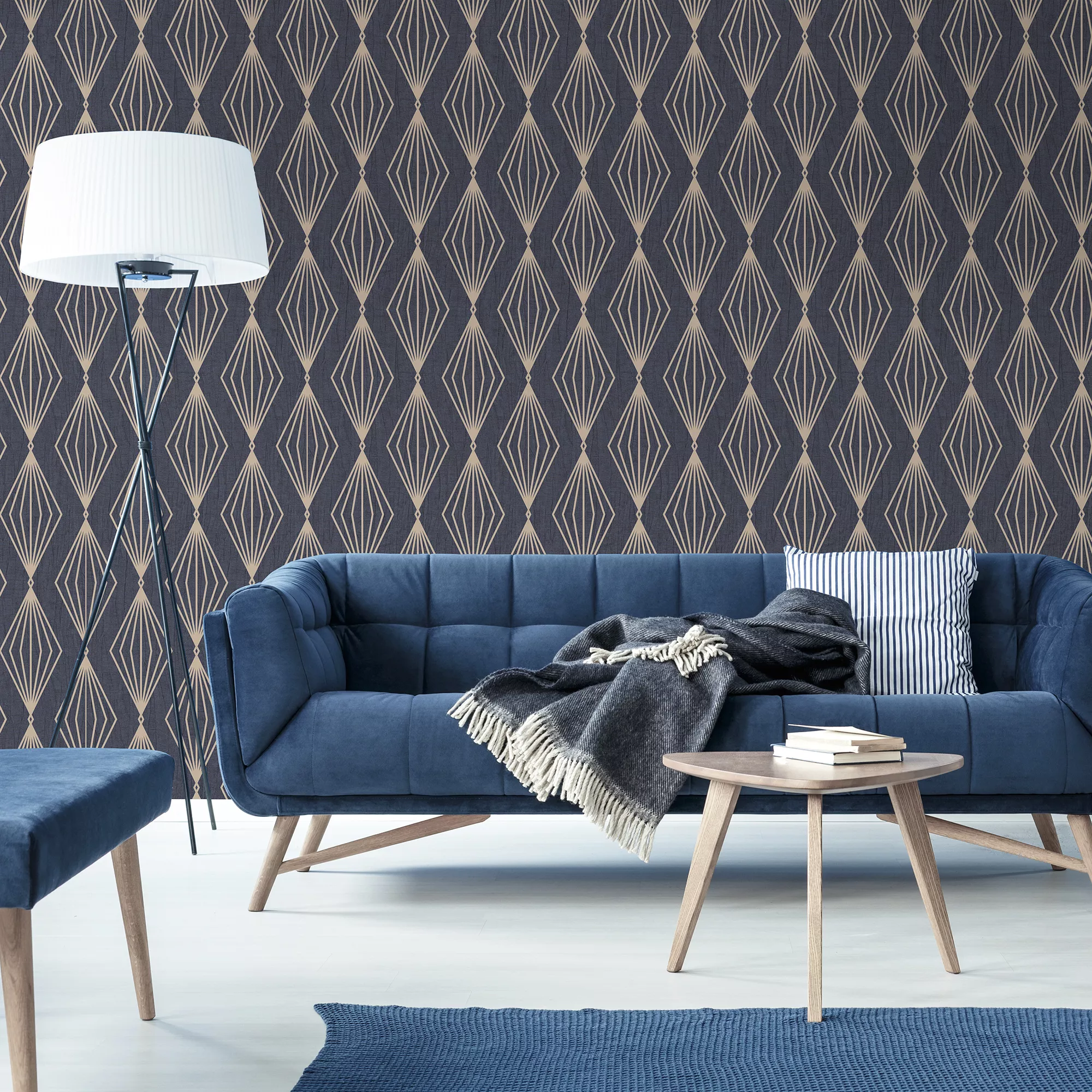 Boutique Marquise Sapphire Geometric Gold Effect Textured Wallpaper 13 Boutique Marquise Sapphire Geometric Gold Effect Textured Wallpaper - Image 11