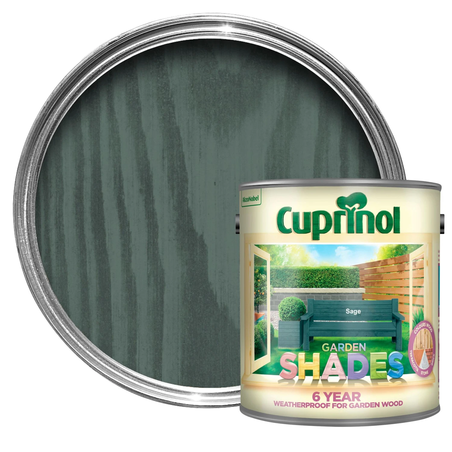 Cuprinol Garden Shades Sage Matt Multi-surface Exterior Wood Paint, 2.5L 3 Cuprinol Garden Shades Sage Matt Multi-surface Exterior Wood Paint, 2.5L