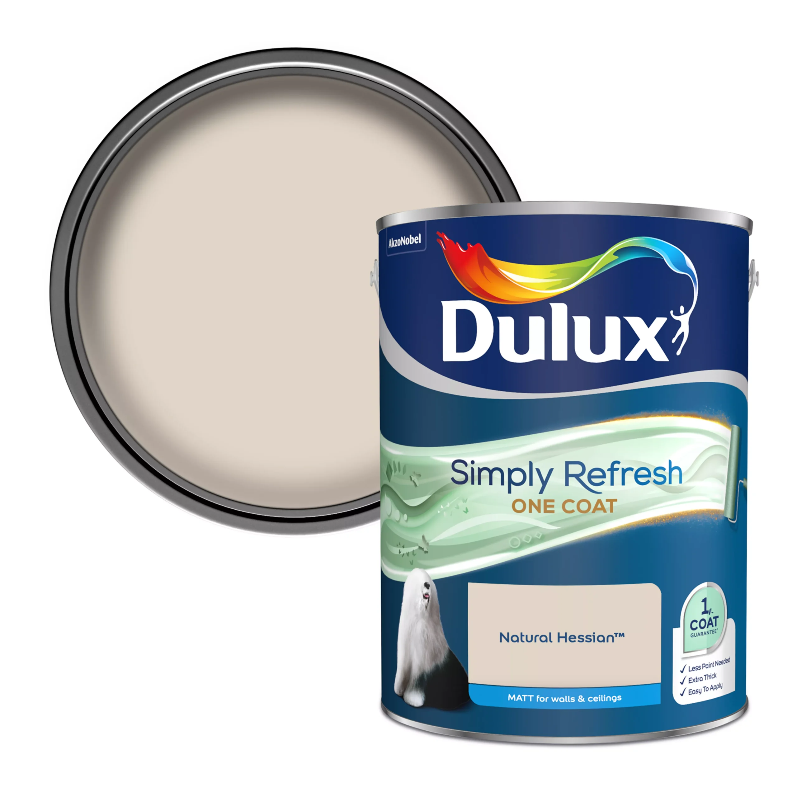 Dulux One Coat Natural Hessian Matt Emulsion Paint, 5L 3 Dulux One Coat Natural Hessian Matt Emulsion Paint, 5L