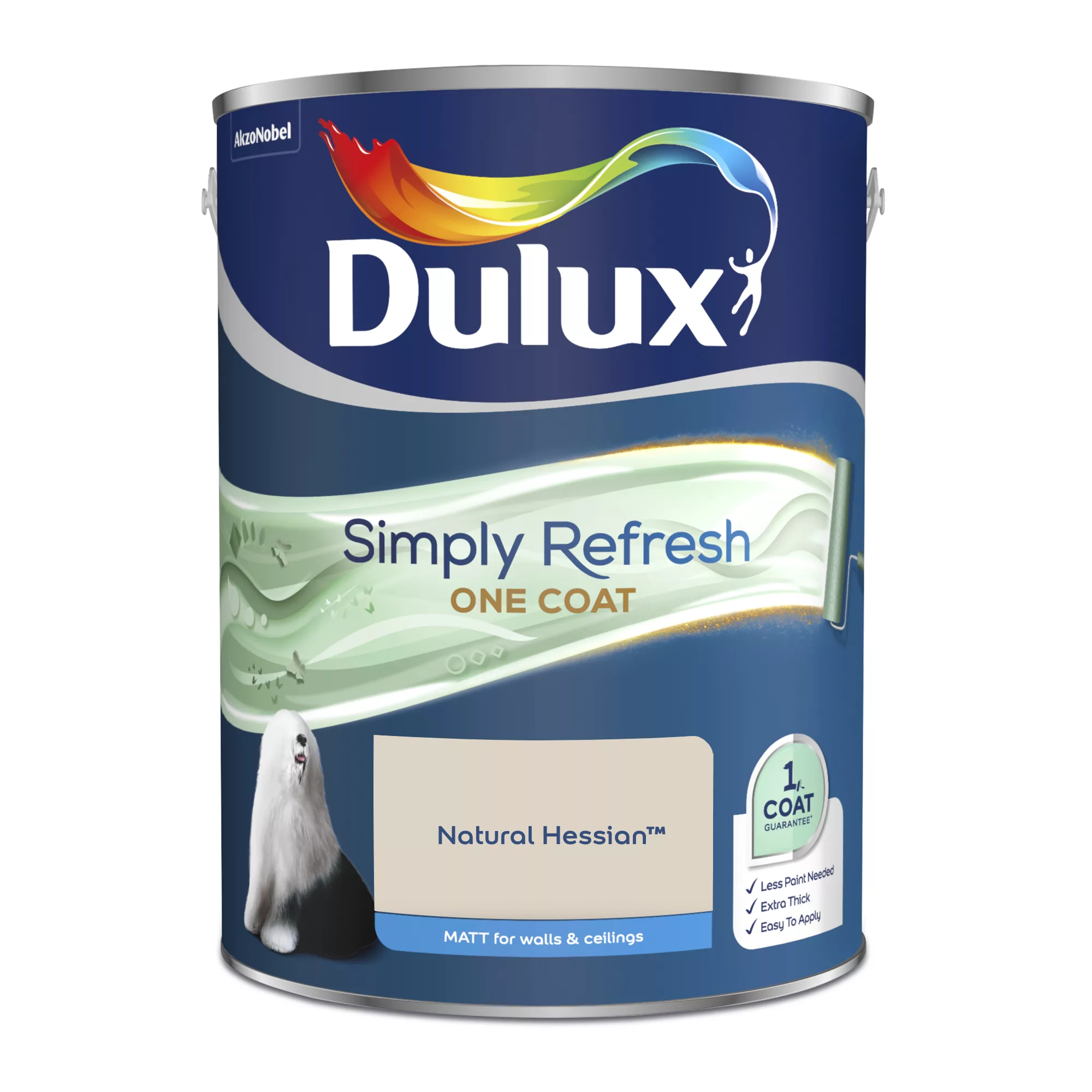 Dulux One Coat Natural Hessian Matt Emulsion Paint, 5L 4 Dulux One Coat Natural Hessian Matt Emulsion Paint, 5L - Image 2