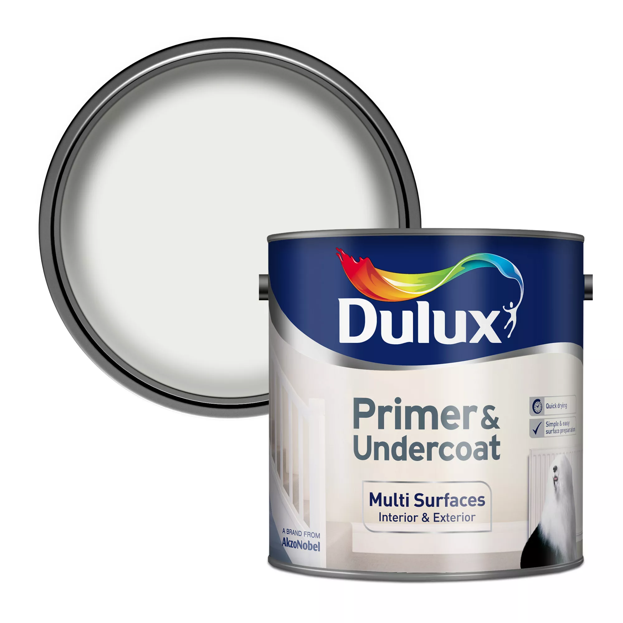 Dulux Universal White Multi-surface Primer & Undercoat, 2.5L 3 Dulux Universal White Multi-surface Primer & Undercoat, 2.5L