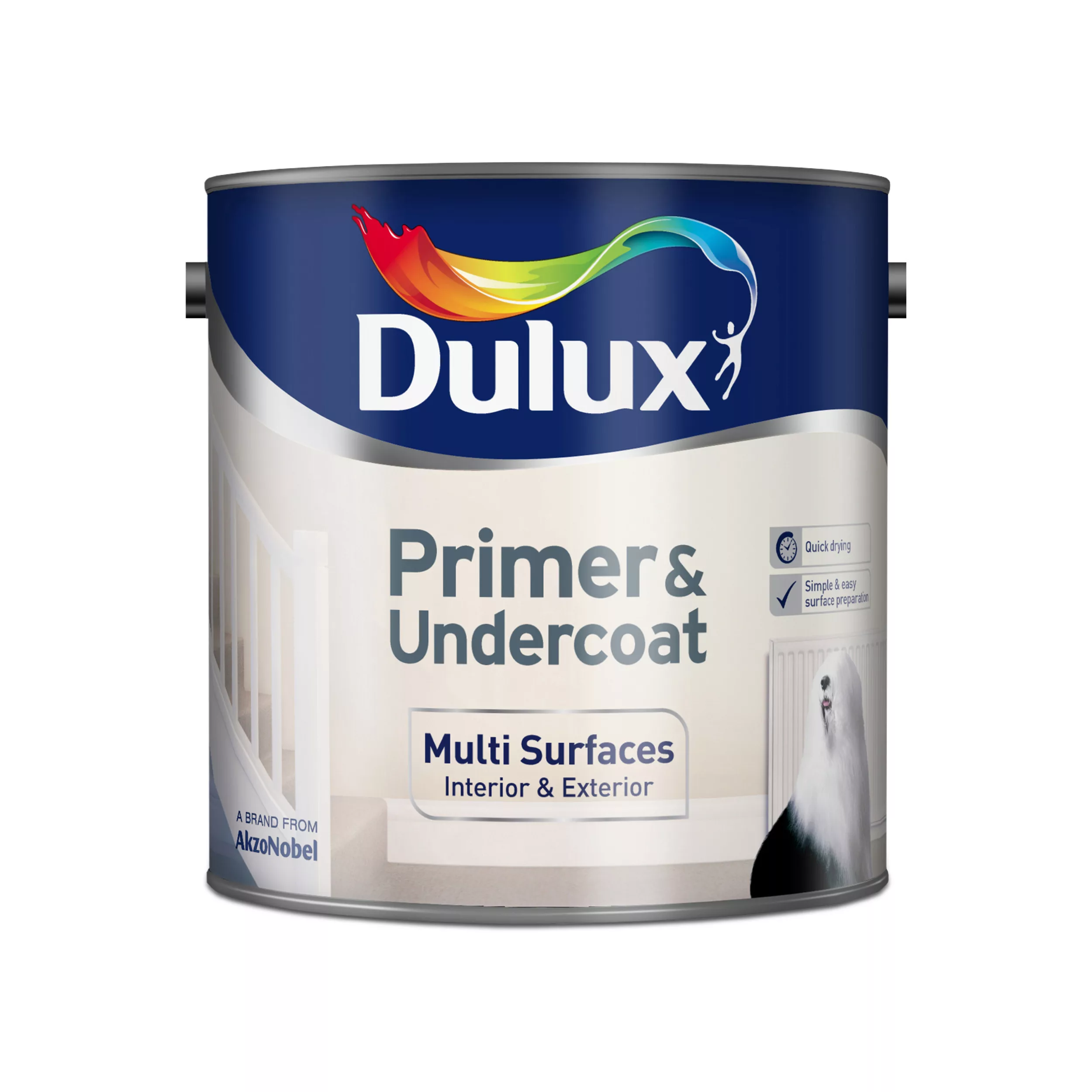 Dulux Universal White Multi-surface Primer & Undercoat, 2.5L 4 Dulux Universal White Multi-surface Primer & Undercoat, 2.5L - Image 2