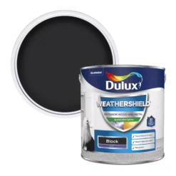 Dulux Weathershield Black Satinwood Exterior Metal & Wood Paint, 2.5L