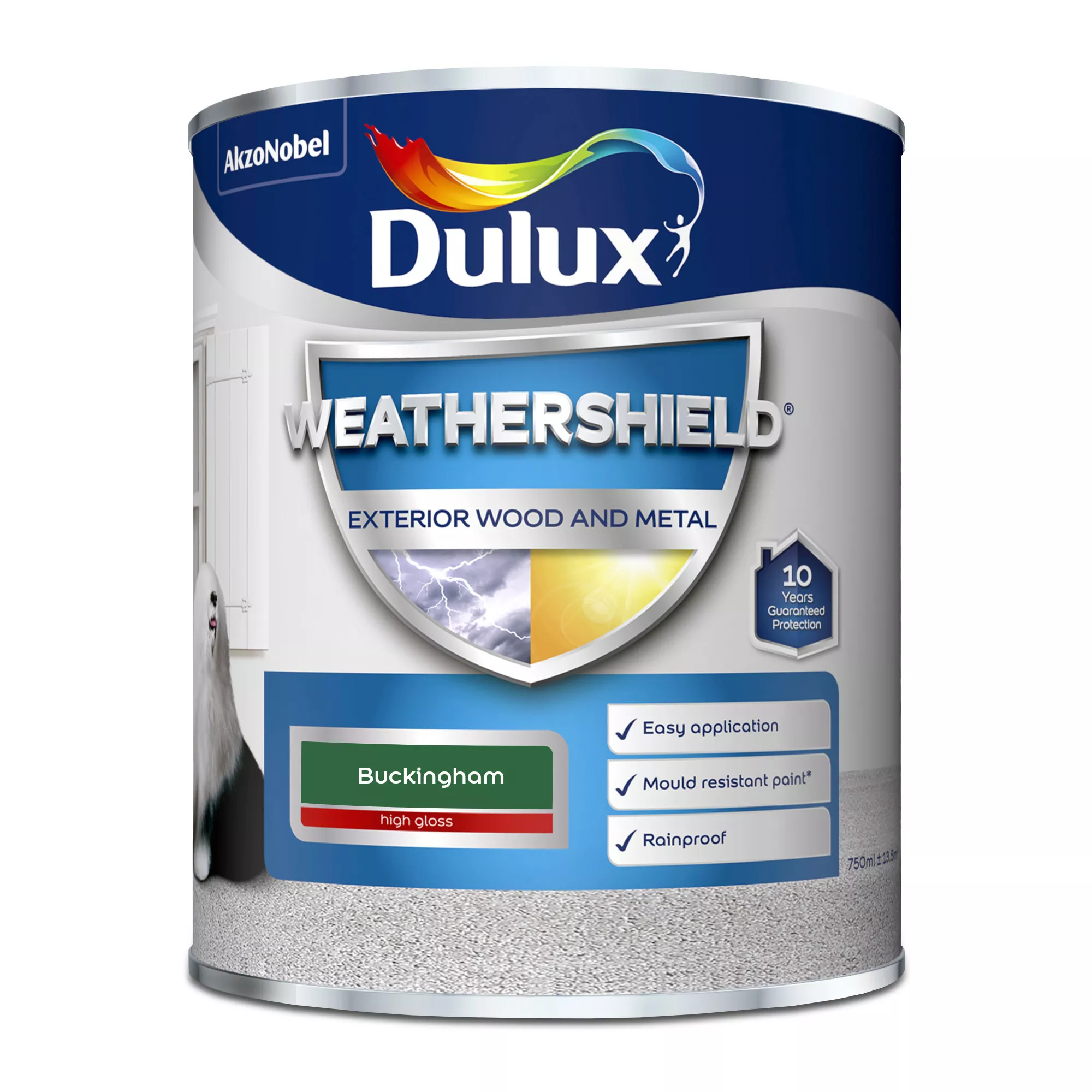 Dulux Weathershield Buckingham Green Gloss Exterior Metal & Wood Paint, 750ml 5 Dulux Weathershield Buckingham Green Gloss Exterior Metal & Wood Paint, 750ml - Image 3