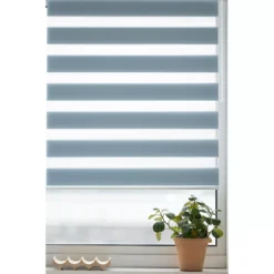 Elin Corded Light Blue Striped Day & Night Roller Blind (W)180cm (L)180cm