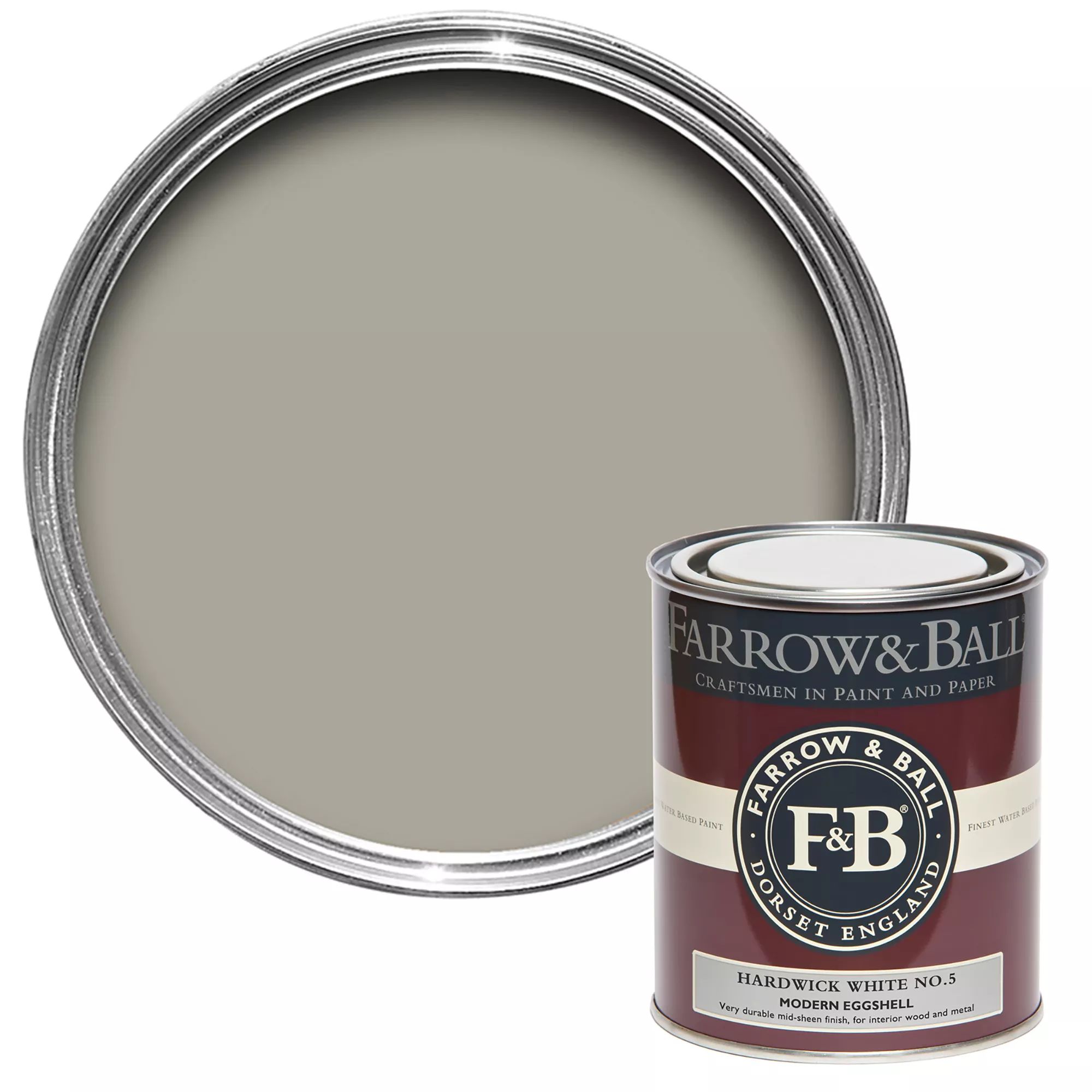 Farrow & Ball Modern Hardwick White No.5 Eggshell Paint, 750ml 3 Farrow & Ball Modern Hardwick White No.5 Eggshell Paint, 750ml