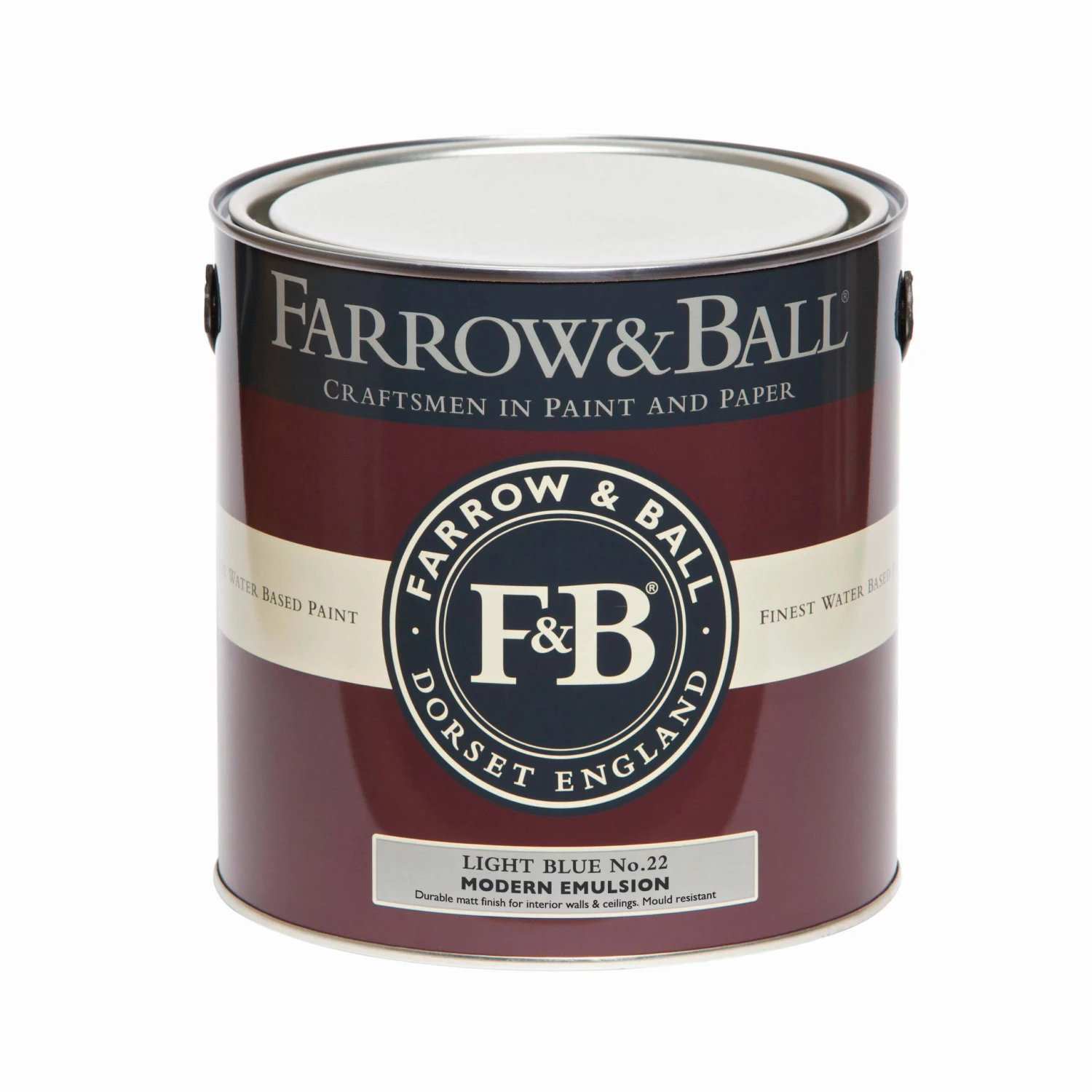 Farrow & Ball Modern Light Blue No.22 Matt Emulsion Paint, 2.5L 4 Farrow & Ball Modern Light Blue No.22 Matt Emulsion Paint, 2.5L - Image 2