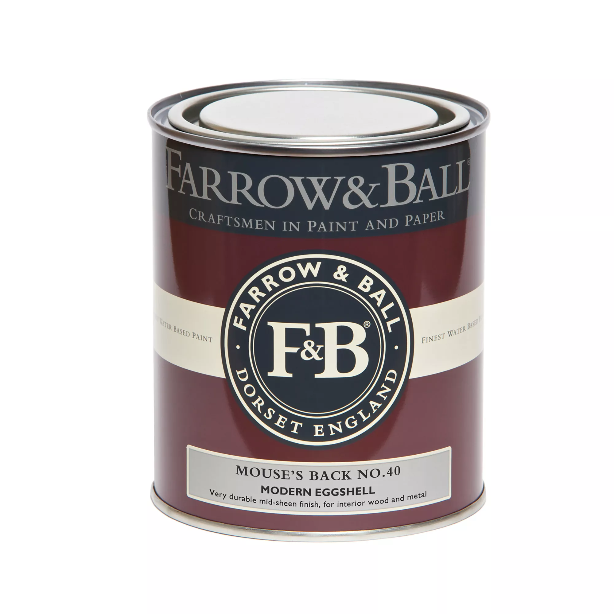 Farrow & Ball Modern Mouse's Back No.40 Eggshell Paint, 750ml 4 Farrow & Ball Modern Mouse's Back No.40 Eggshell Paint, 750ml - Image 2