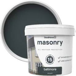 GoodHome Baltimore Smooth Matt Masonry Paint, 5L Tin