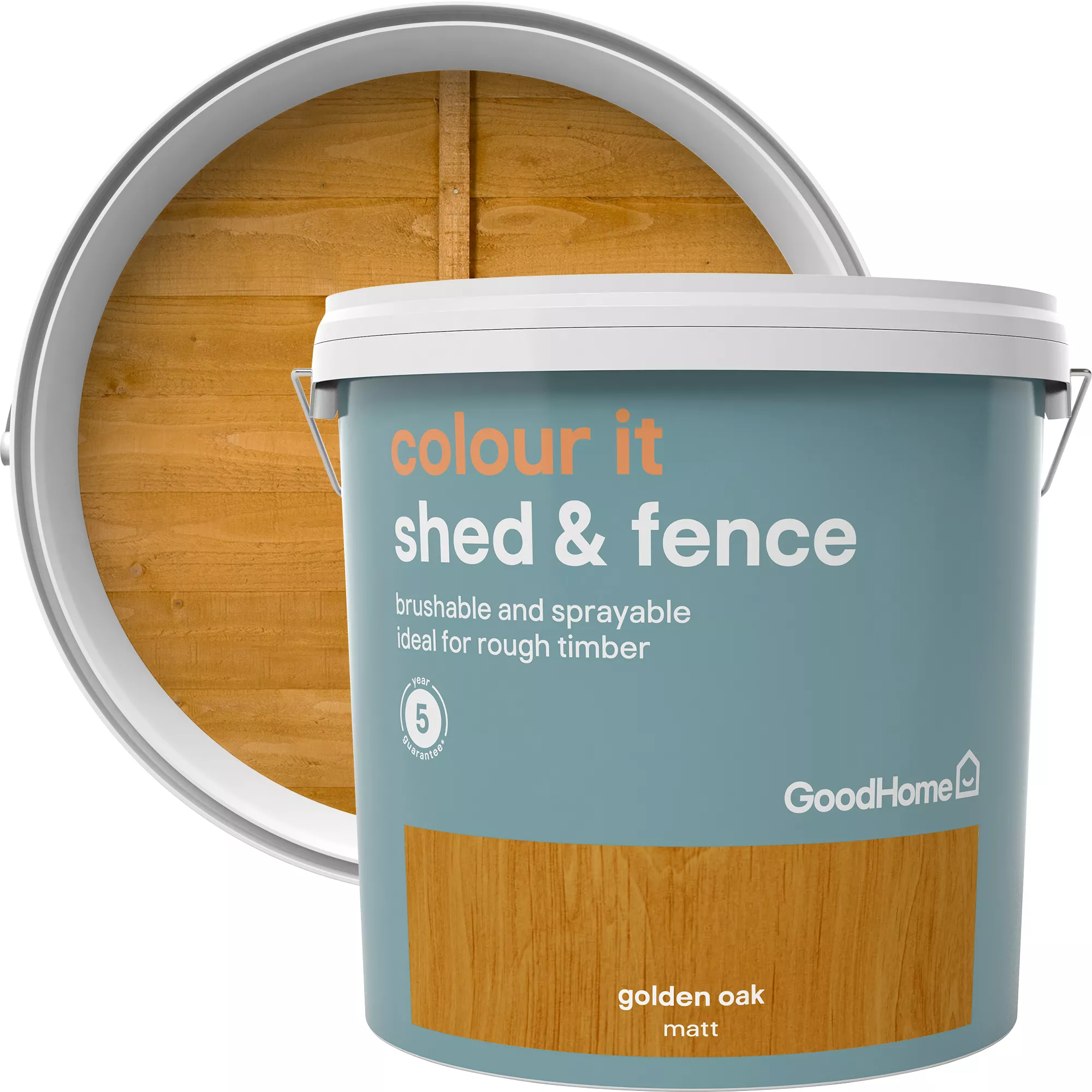 GoodHome Colour It Golden Oak Matt Fence & Shed Stain, 9L 4 GoodHome Colour It Golden Oak Matt Fence & Shed Stain, 9L - Image 2
