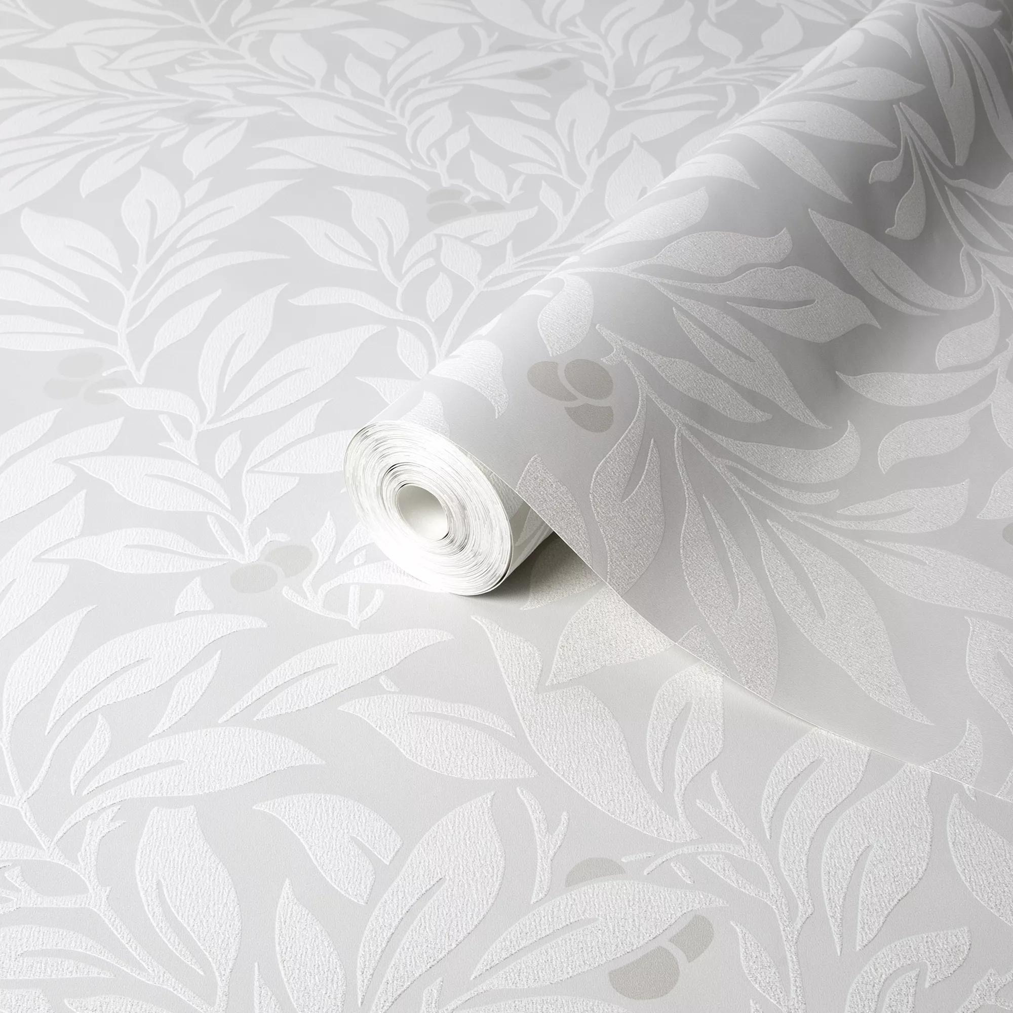 GoodHome Dearnery Grey Leaves Smooth Wallpaper 3 GoodHome Dearnery Grey Leaves Smooth Wallpaper