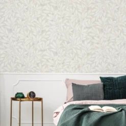 GoodHome Dearnery Grey Leaves Smooth Wallpaper 12 GoodHome Dearnery Grey Leaves Smooth Wallpaper -Prime Paint Shop goodhome dearnery grey leaves smooth wallpaper5059340410654 21i
