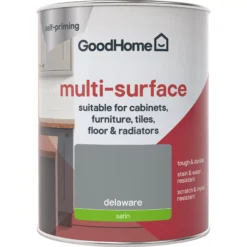 GoodHome Durable Delaware Satin Multi-surface Paint, 750ml -Prime Paint Shop goodhome durable delaware satin multi surface paint 750ml3663602585718 02c
