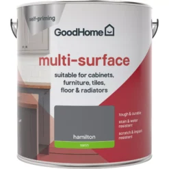 GoodHome Durable Hamilton Satin Multi-surface Paint, 2L -Prime Paint Shop goodhome durable hamilton satin multi surface paint 2l3663602586197 02c