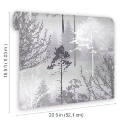 GoodHome Kitley Black & Grey Trees Metallic Effect Smooth Wallpaper -Prime Paint Shop goodhome kitley black grey trees metallic effect smooth wallpaper5059340410319 02t