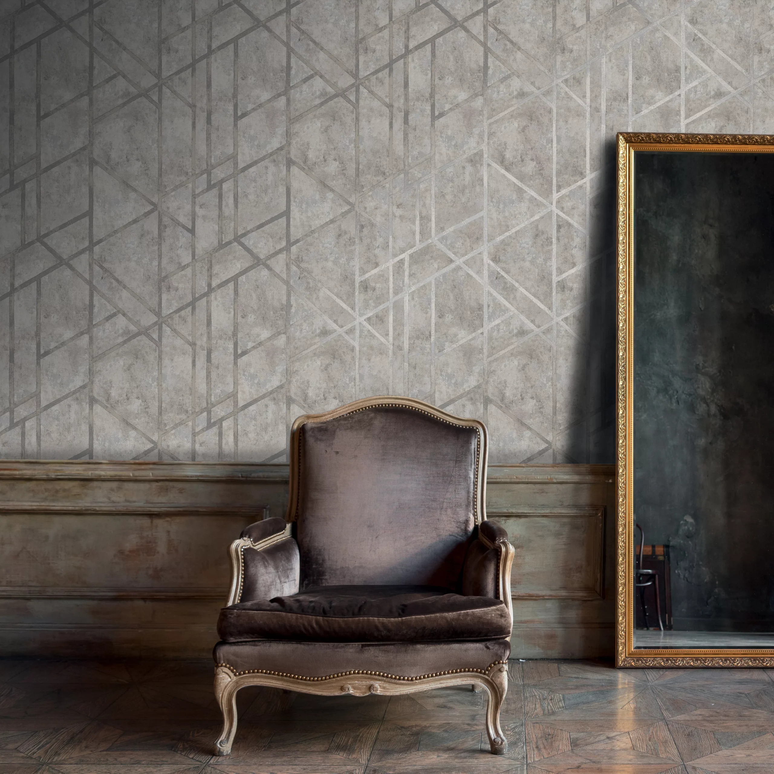 GoodHome Mirgan Light Grey Geometric Pearl Effect Textured Wallpaper 5 GoodHome Mirgan Light Grey Geometric Pearl Effect Textured Wallpaper - Image 3