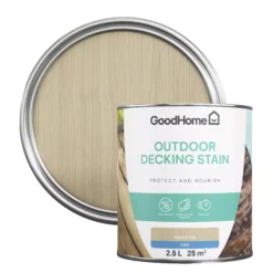 GoodHome Natural Oak Matt Quick Dry Decking Wood Stain, 2.5L