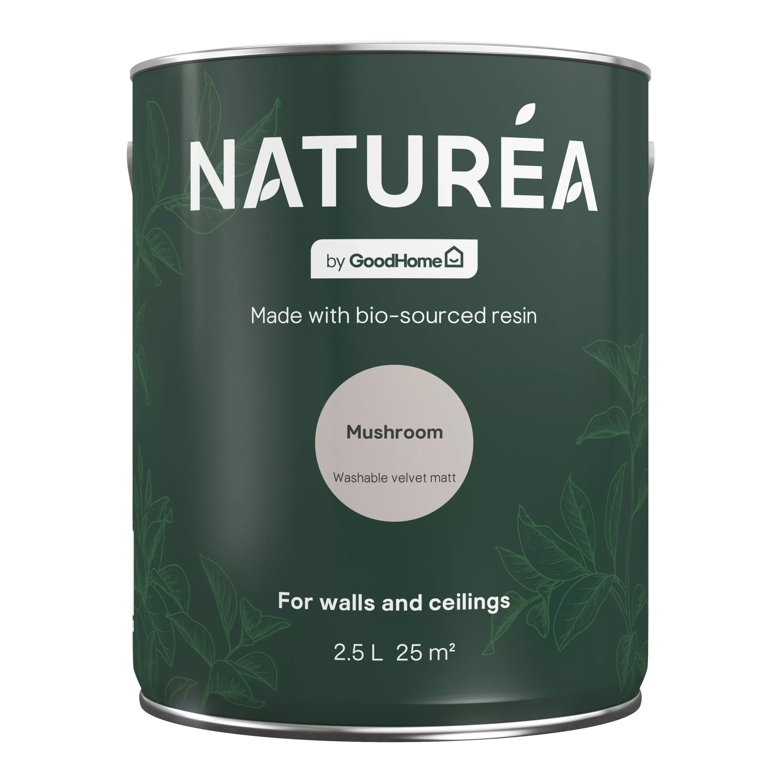 GoodHome Naturéa Mushroom Velvet Matt Emulsion Paint, 2.5L 4 GoodHome Naturéa Mushroom Velvet Matt Emulsion Paint, 2.5L - Image 2