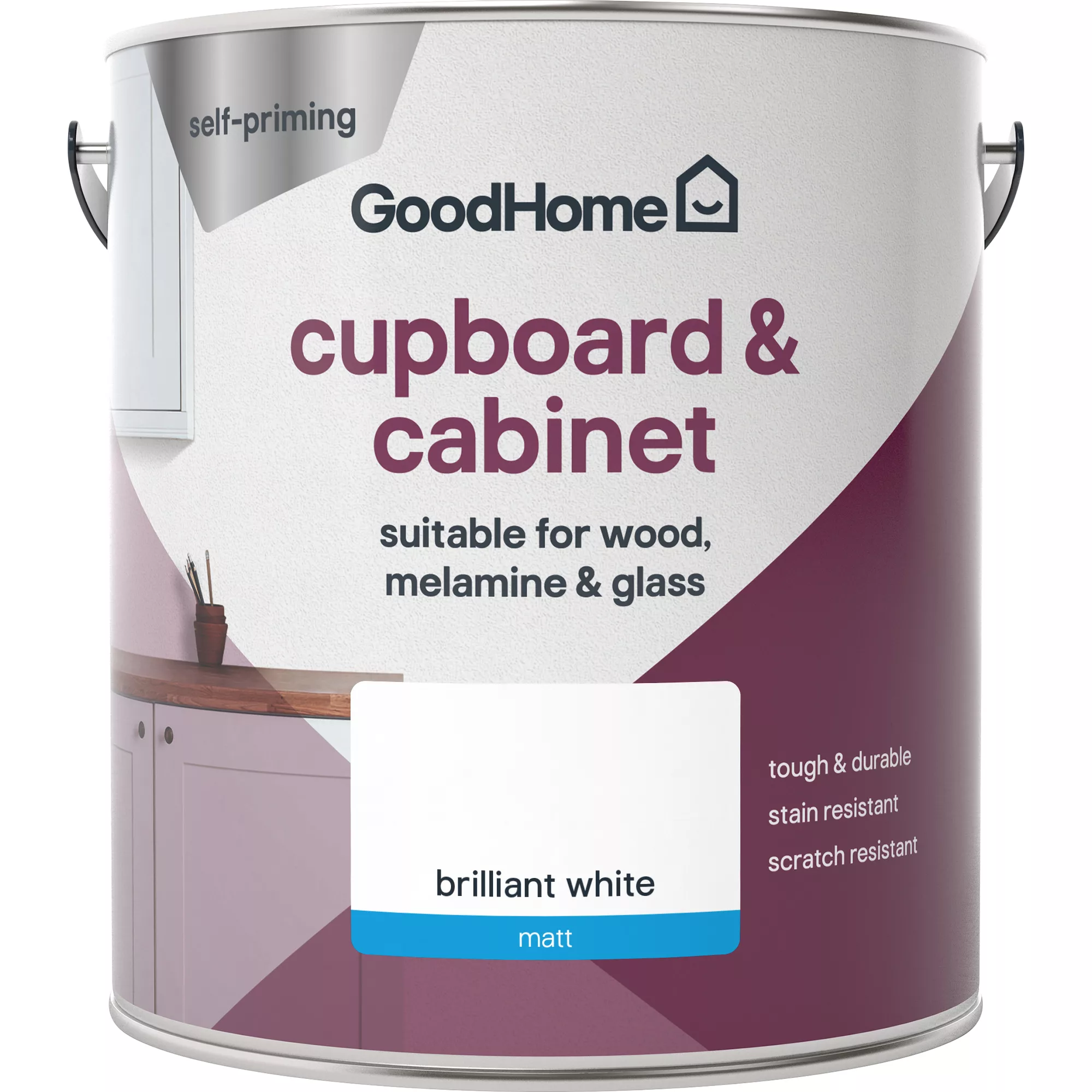 GoodHome Renovation Brilliant White Matt Cupboard & Cabinet Paint, 2L 4 GoodHome Renovation Brilliant White Matt Cupboard & Cabinet Paint, 2L - Image 2