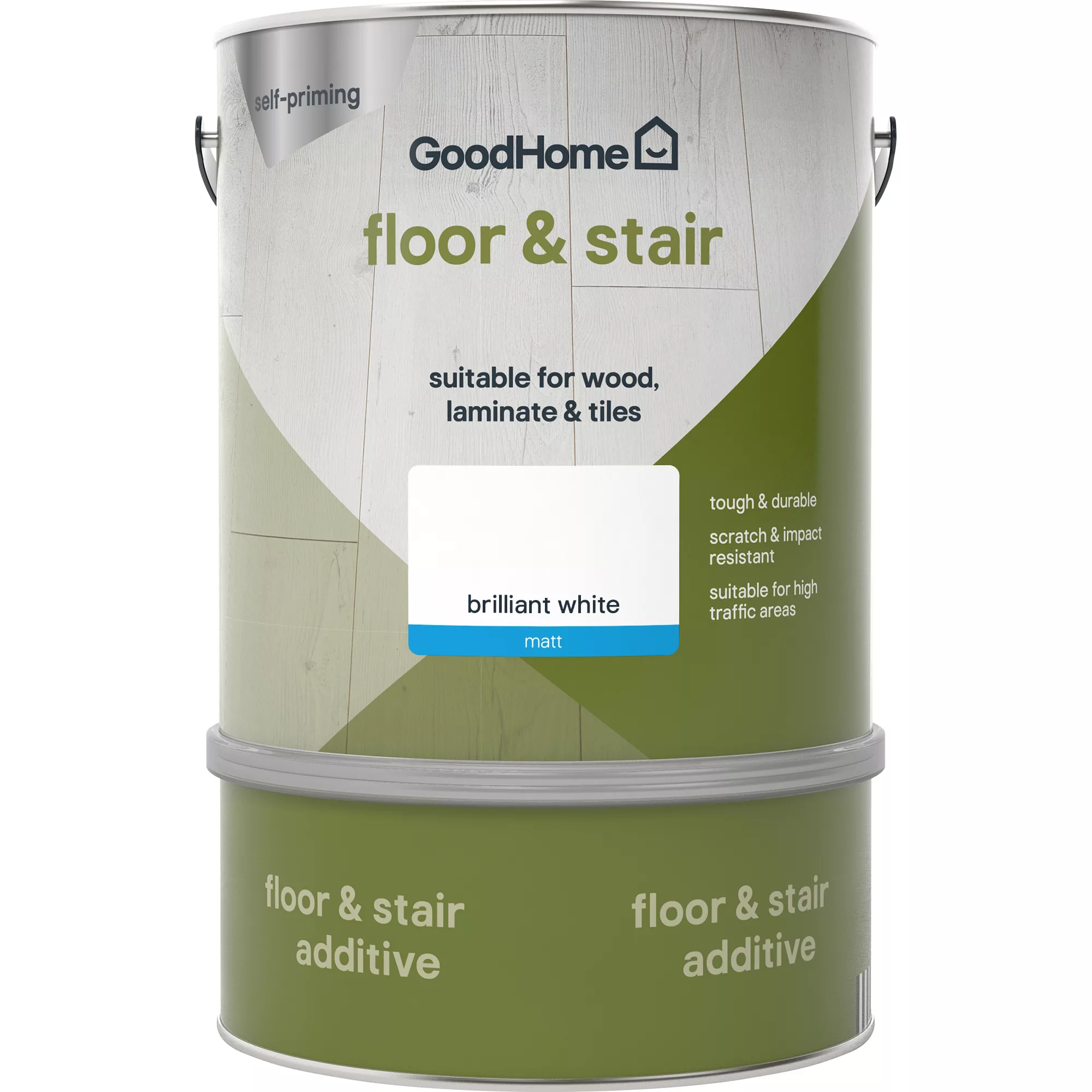 GoodHome Renovation Brilliant White Matt Floor & Stair Paint, 2L 4 GoodHome Renovation Brilliant White Matt Floor & Stair Paint, 2L - Image 2