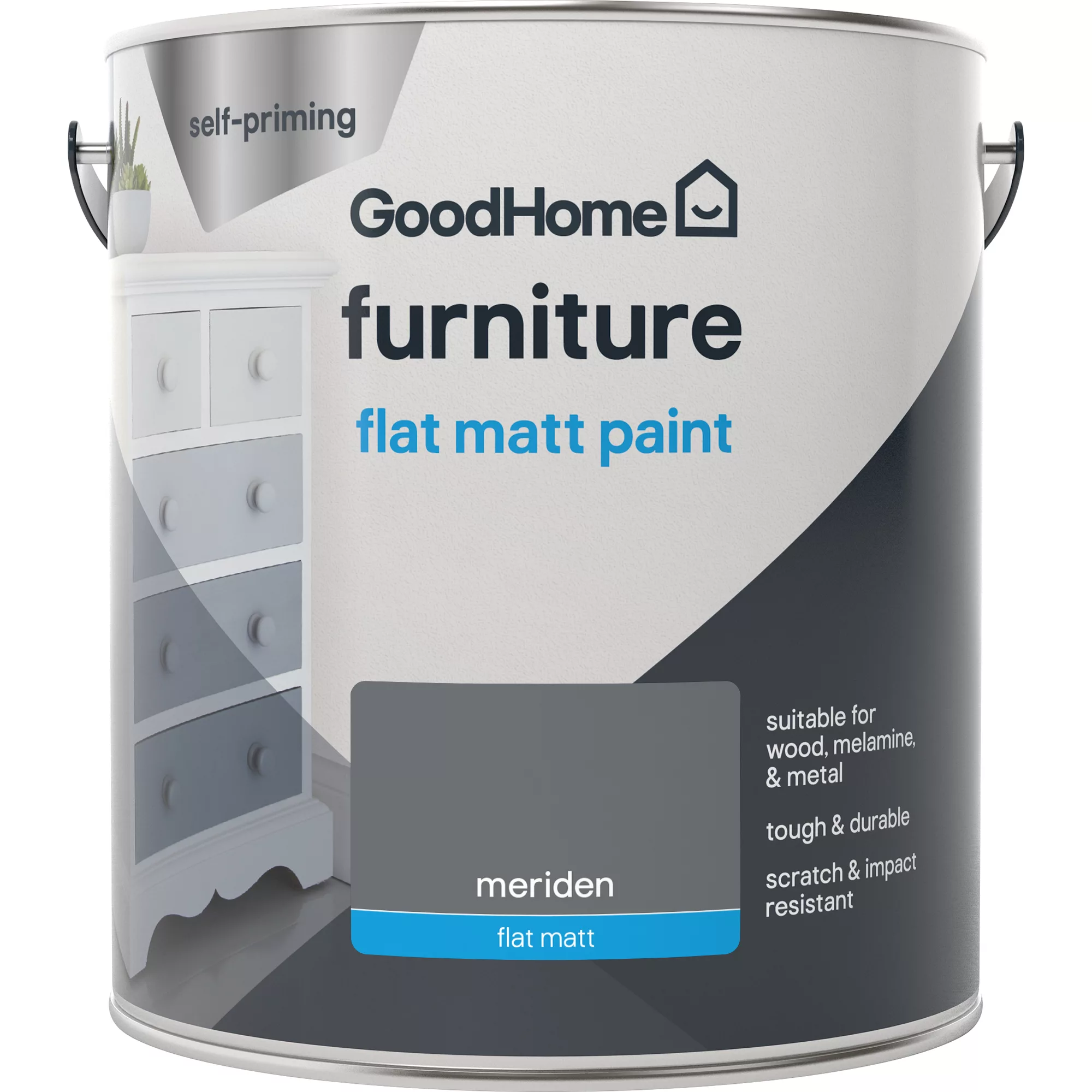 GoodHome Renovation Meriden Flat Matt Furniture Paint, 2L 4 GoodHome Renovation Meriden Flat Matt Furniture Paint, 2L - Image 2