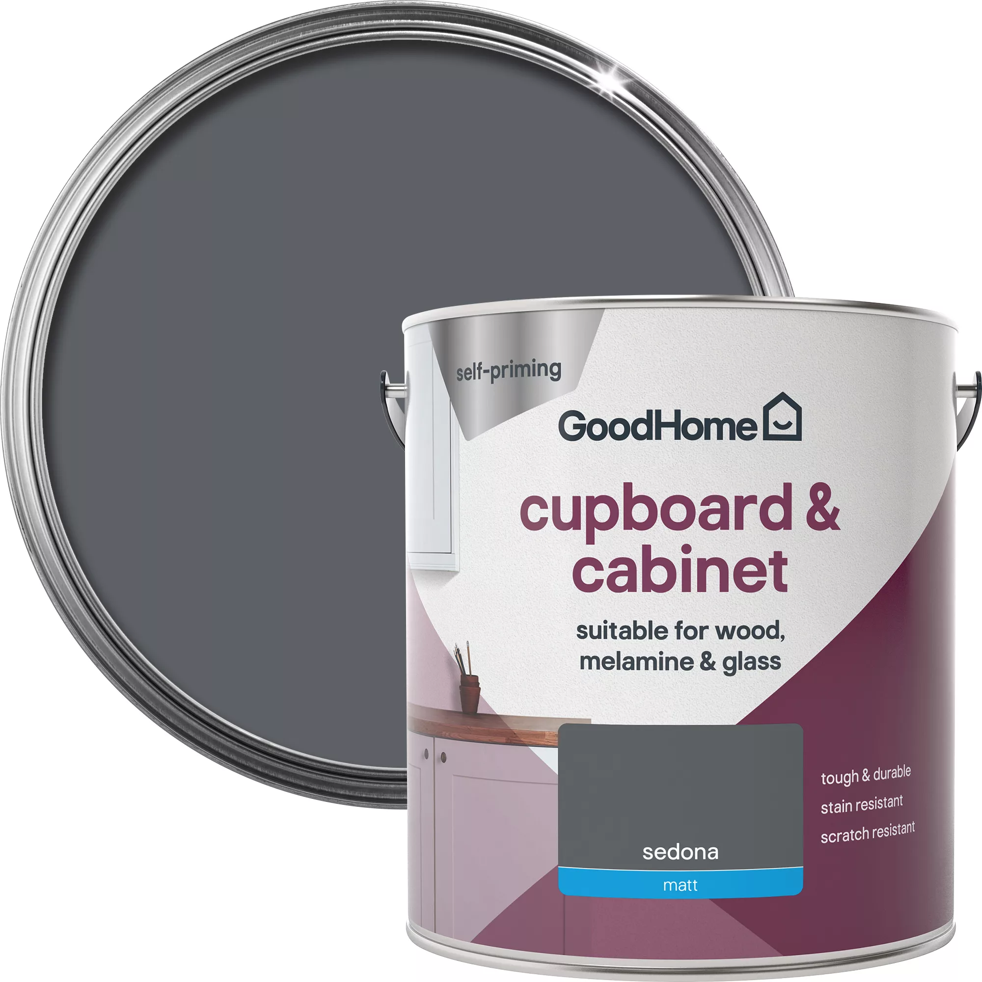 GoodHome Renovation Sedona Matt Cupboard & Cabinet Paint, 2L 3 GoodHome Renovation Sedona Matt Cupboard & Cabinet Paint, 2L