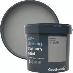 GoodHome Self-cleaning Hudson Smooth Matt Masonry Paint, 5L -Prime Paint Shop goodhome self cleaning hudson smooth matt masonry paint 5l3663602521358 37c