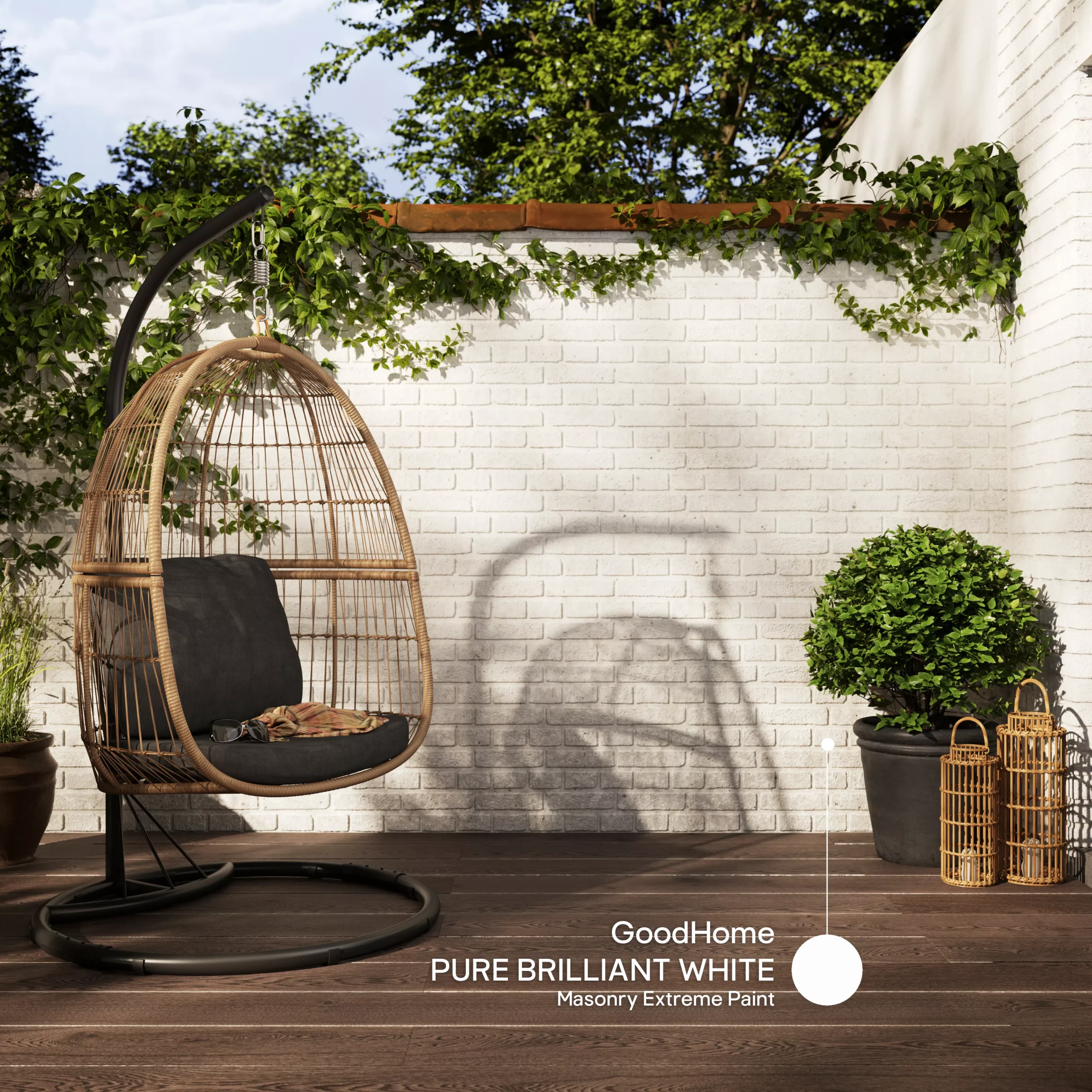 GoodHome Self-cleaning Pure Brilliant White Smooth Matt Masonry Paint, 10L 9 GoodHome Self-cleaning Pure Brilliant White Smooth Matt Masonry Paint, 10L - Image 7