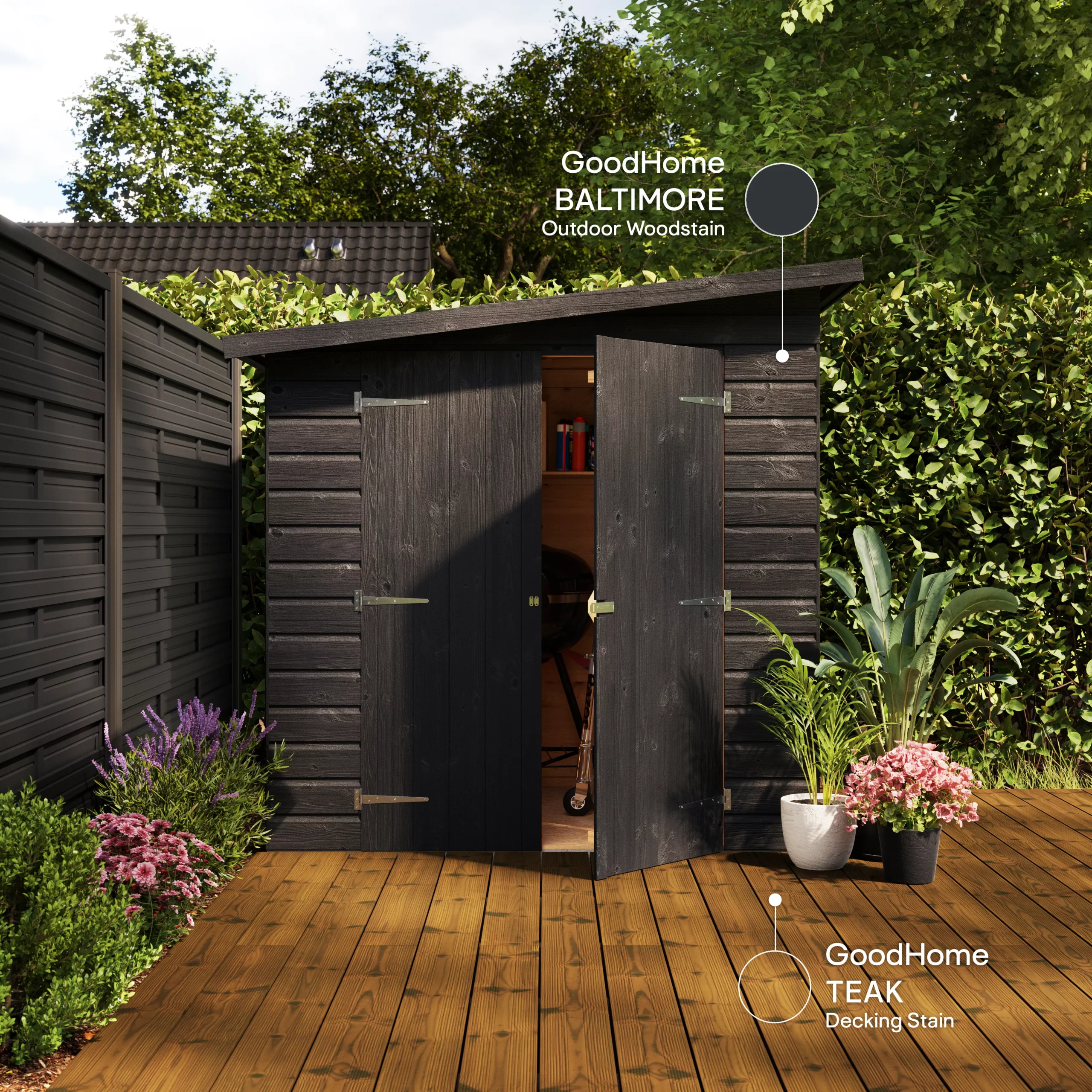 GoodHome Teak Matt Quick Dry Decking Wood Stain, 2.5L 7 GoodHome Teak Matt Quick Dry Decking Wood Stain, 2.5L - Image 5