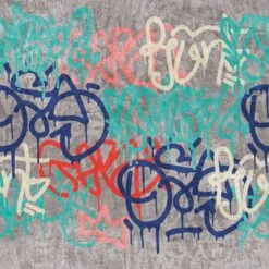 Grandeco Grey Grafitti Concrete Effect Matt Mural