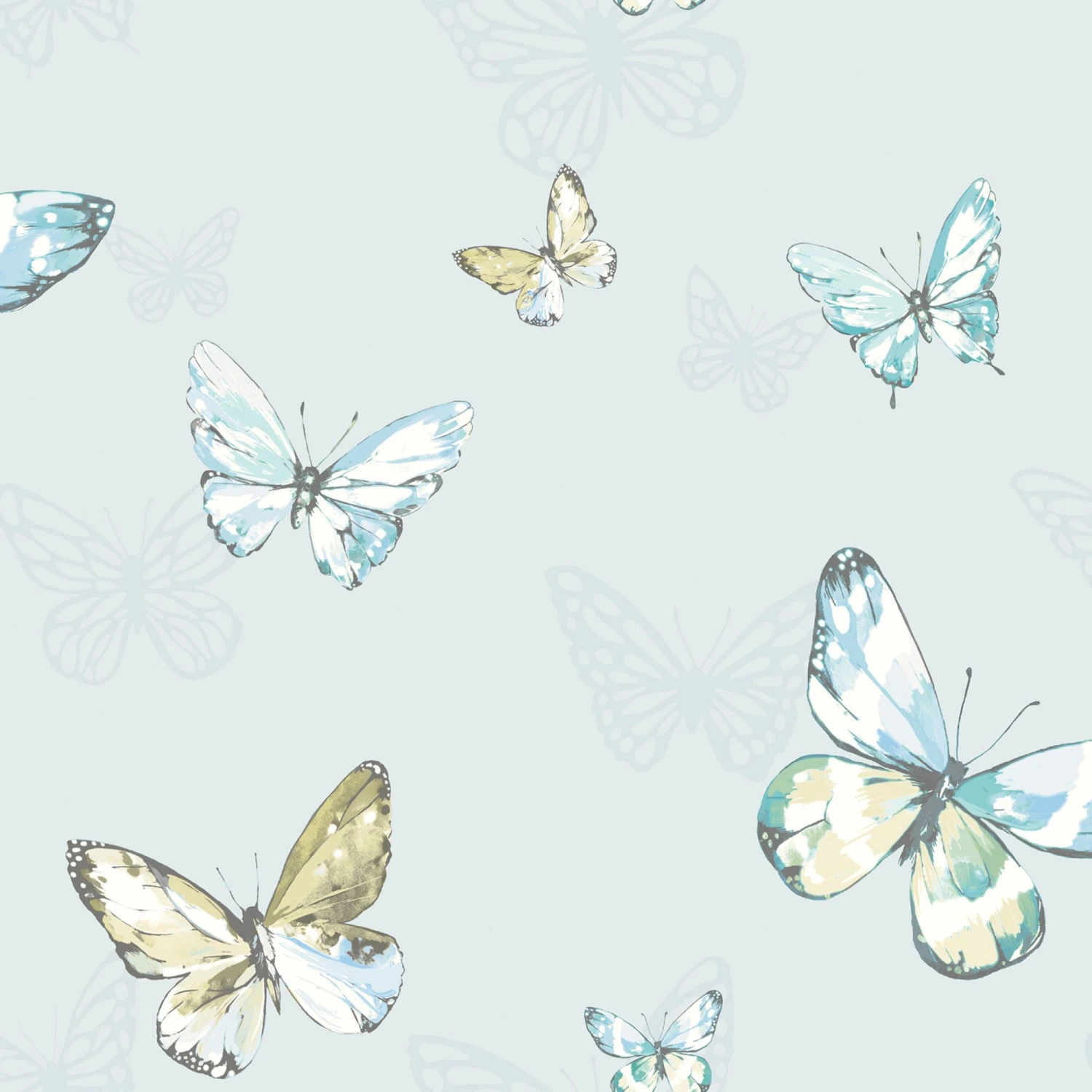 Holden Décor K2 Blue & Teal Glitter Effect Butterfly Smooth Wallpaper 3 Holden Décor K2 Blue & Teal Glitter Effect Butterfly Smooth Wallpaper