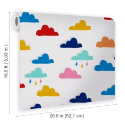 Joules Multicolour Rainbow Cloud Smooth Wallpaper -Prime Paint Shop joules multicolour rainbow cloud smooth wallpaper5011583527261 02t bq