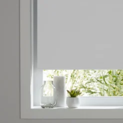 Kitchen & Bathroom Blinds Corded Plain Grey Blackout Roller Blind (W)120cm (L)180cm