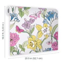 Laura Ashley Gilly Multicolour Floral Smooth Wallpaper -Prime Paint Shop laura ashley gilly multicolour floral smooth wallpaper5011583545876 02t bq