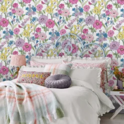 Laura Ashley Gilly Multicolour Floral Smooth Wallpaper -Prime Paint Shop laura ashley gilly multicolour floral smooth wallpaper5011583545876 20i bq