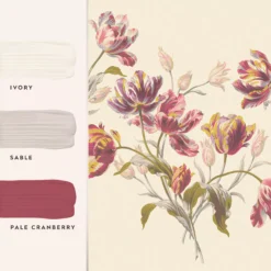Laura Ashley Gosford Cranberry Floral Matt Mural -Prime Paint Shop laura ashley gosford cranberry floral matt mural5011583468830 03t
