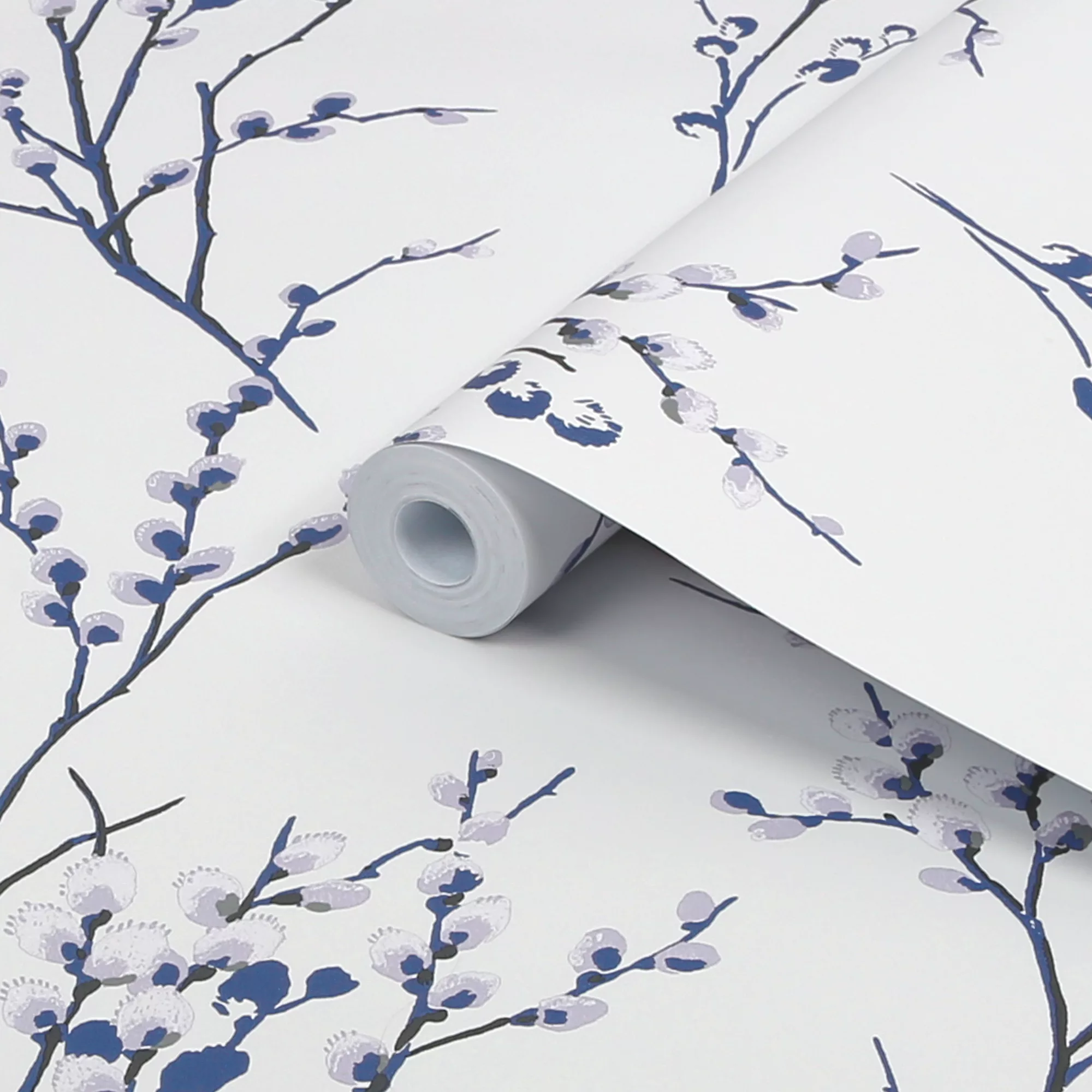 Laura Ashley Willow Midnight & Off White Floral Smooth Wallpaper 4 Laura Ashley Willow Midnight & Off White Floral Smooth Wallpaper - Image 2