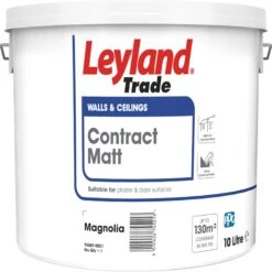 Leyland Trade Contract Magnolia Matt Emulsion Paint, 10L