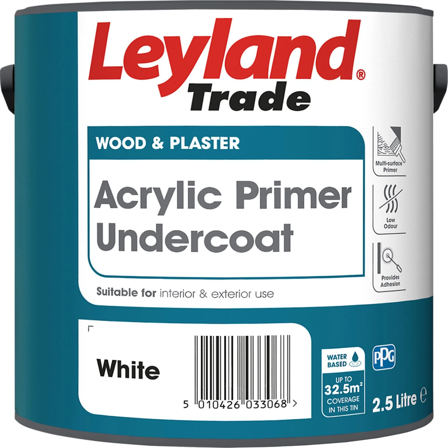Leyland Trade Universal White Multi-surface Primer & Undercoat, 2.5L 3 Leyland Trade Universal White Multi-surface Primer & Undercoat, 2.5L