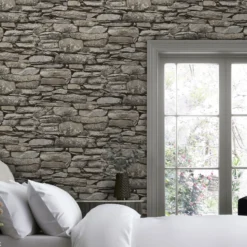 Next Ledgestone Wall Neutral Smooth Wallpaper -Prime Paint Shop next ledgestone wall neutral smooth wallpaper5011583521733 20i bq