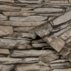 Next Ledgestone Wall Neutral Smooth Wallpaper