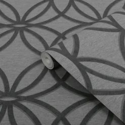Next Luxe Eclipse Charcoal Smooth Wallpaper