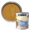 Ronseal Diamond Hard Dark Oak Matt Wax Wood Wax, 0.75L
