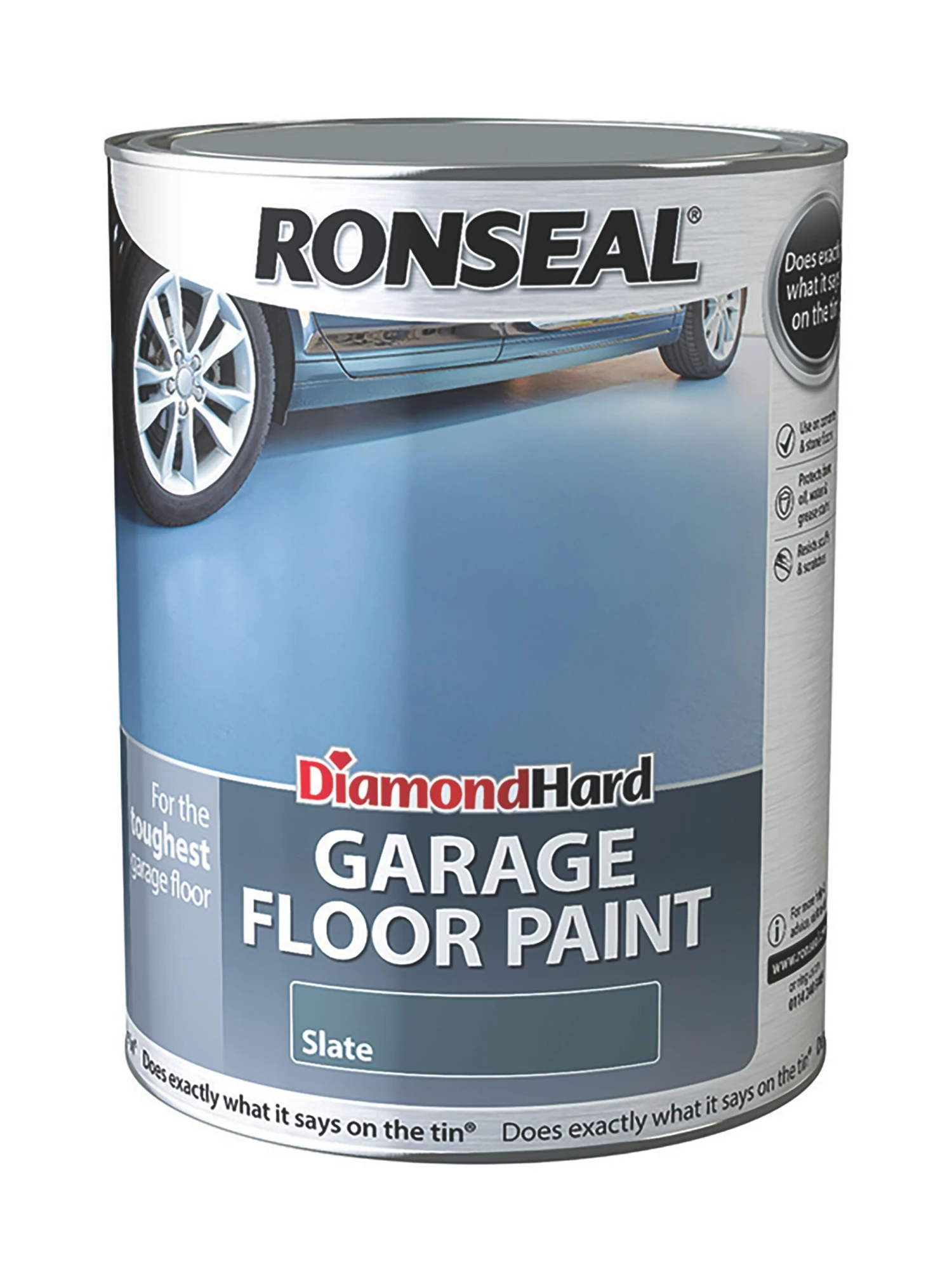 Ronseal Diamond Hard Slate Satinwood Garage Floor Paint, 5L 4 Ronseal Diamond Hard Slate Satinwood Garage Floor Paint, 5L - Image 2