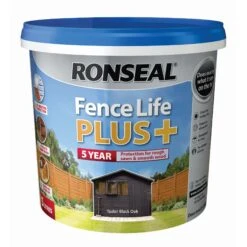Ronseal Fence Life Plus Tudor Black Oak Matt Fence & Shed Treatment, 5L