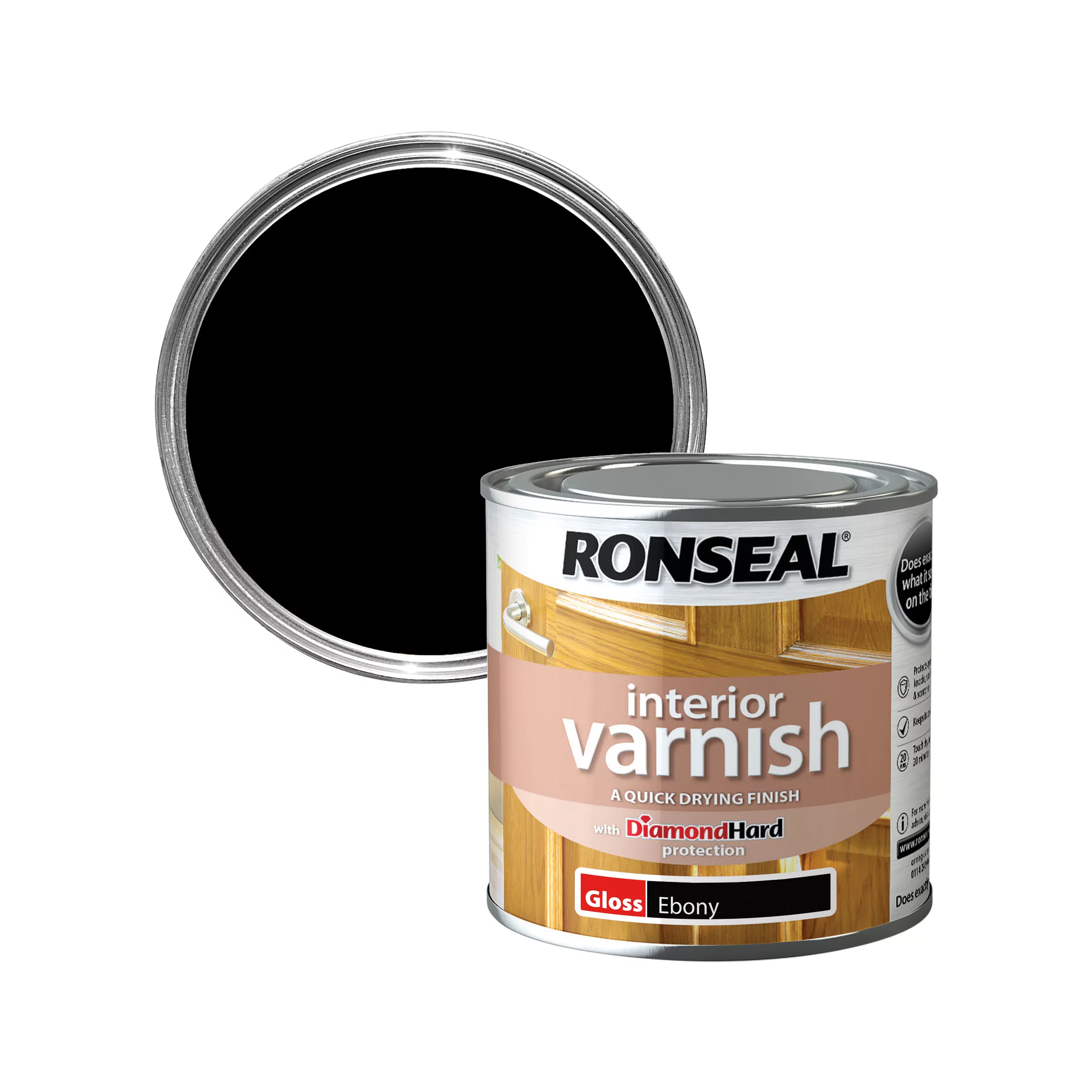 Ronseal Interior Ebony Gloss Varnish, 250ml 3 Ronseal Interior Ebony Gloss Varnish, 250ml